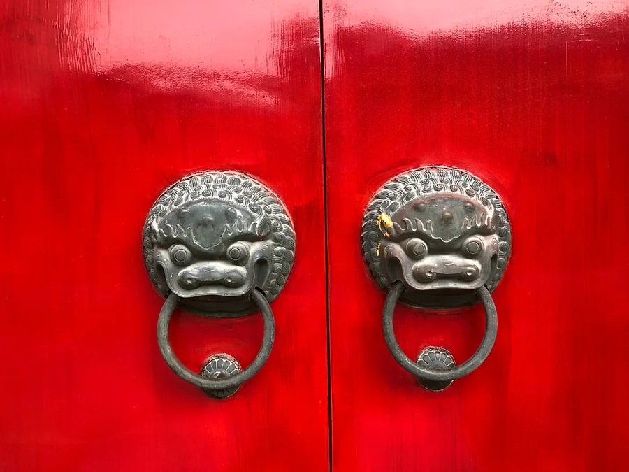 Door with Chinese motifs