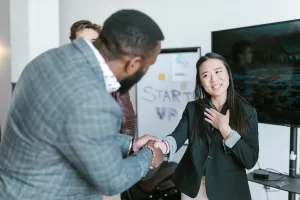 Business people shaking hands