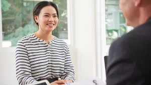 Asian woman having a job interview