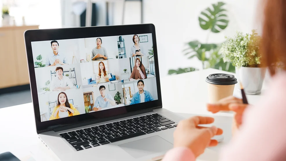 Asian bussiness people in a online meeting